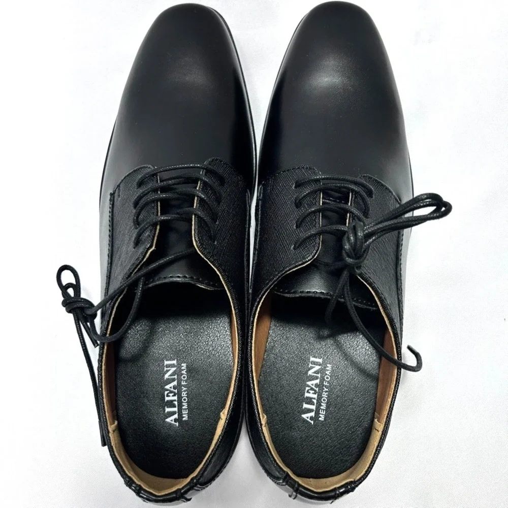 Alfani Men's Jackson‎ Pointy Toe Mixed Texture Dress Shoes Black US 9M